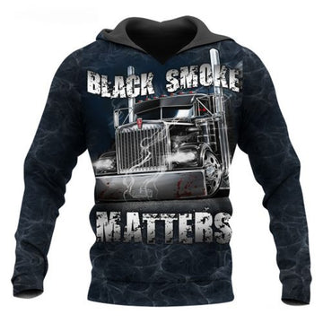 FUNSTUFFPRINT Personalized Trucker 3D Hoodie Black Smoke Matters 3D Hoodie and Zip Hoodie