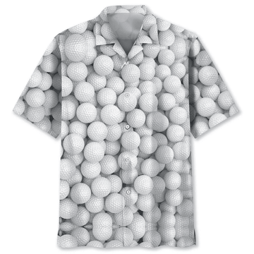 Golf Ball Hawaiian Shirt, Short Sleeve Summer Hawaiian Shirt, Gift for Golfer