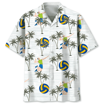 Volleyball Coconut Hawaiian Shirt, Summer Shirt for Volleyball Players