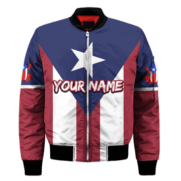 FUNSTUFFPRINT Customize Name Puerto Rico Bomber Jacket For Men And Women 3D Bomber Jacket