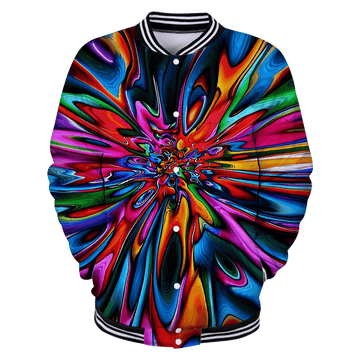 FUNSTUFFPRINT Hippie 3D Baseball Jacket