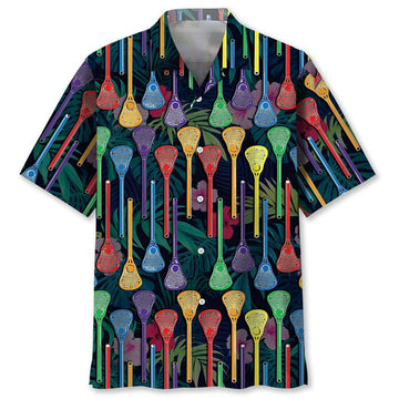 Lacrosse Sticks Hawaiian Shirt, Unisex Summer Beach Casual Short Sleeve Summer Vacation Beach Shirts