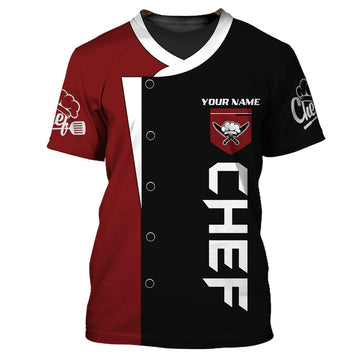 FUNSTUFFPRINT Chef Shirt Custom Cook Zipper Hoodie Black & Red, Master Chef Shirt, Chef Shirt Gift 3D T-shirt