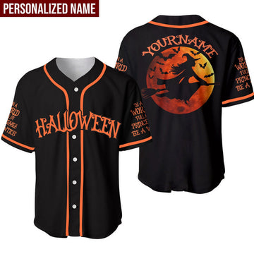 Custom Halloween Witch Personalized Baseball Jersey, Gift for Woman, Halloween Shirt