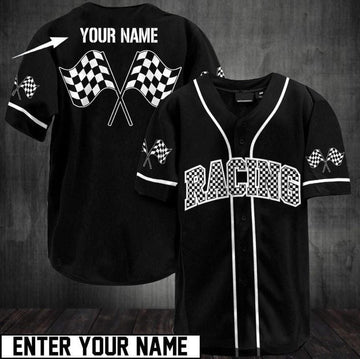 Custom Personalized Racing Your Name Baseball Jersey, Gift For Race Lover, Dirt Bike Shirt, Personalization Racer