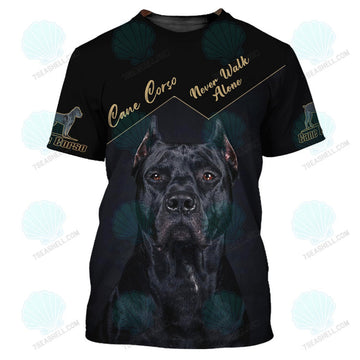 FUNSTUFFPRINT Love Cane Corso 3D Shirt Gift For Cane Corso Lovers, Christmas Dog Memorial Gifts for loss of Dog 3D T-shirt