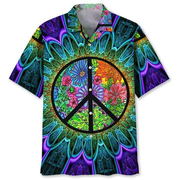 Hippie Abstract Hawaiian Shirts For Men And Woman, Summer Aloha Beach Shirt, Hippie Hawaiian Shirt