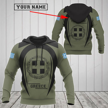 FUNSTUFFPRINT Customize Greece Black Coat Of Arms 3D Hoodie and Zip Hoodie