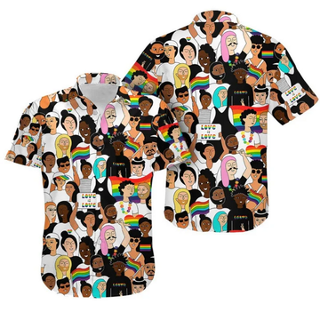 Beach Shirt Happy Pride Month Support For Lgbt Hawaiian , Aloha Shirt, Gay Pride Hawaiian Shirt