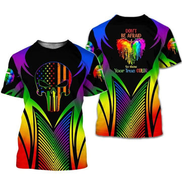 FUNSTUFFPRINT 3D All Over Printed LgbT-Shirt For Pride Skull Pride Love Is Love 3D Tee Shirt, I Live To Make A Difference T-Shirt 3D 3D T-shirt