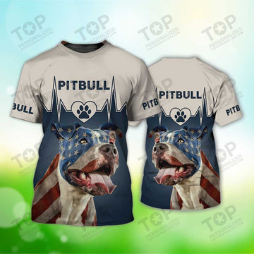 Pitbull America T-Shirt, Pitbull T-Shirt, Dog T-Shirt