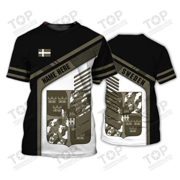Custom Personalized Name Sweden 3D T-Shirt
