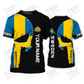 Custom Sweden 3D All Over Print Personalized Name 3D T-Shirt
