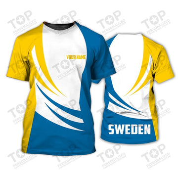 Custom Sweden v07 Personalized Name 3D T-Shirt