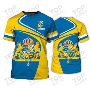 Custom Sweden v20 Personalized Name 3D T-Shirt