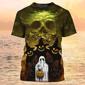 Mens Halloween Shirt, Halloween Ghost All Over Print T-Shirts, Halloween 3D Shirts For Adults