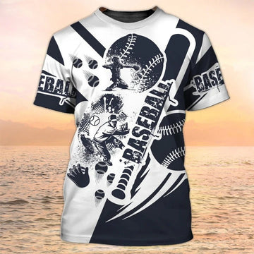 FUNSTUFFPRINT Baseball Unisex T-Shirt, 3D All Over Print Baseball Zip Up Hoodie And Bomber, Gift For Baseball Lover 3D T-shirt