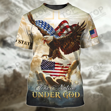 One Nation Under God Eagle 3D All Over Print T-Shirt