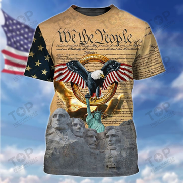 Eagle Usa Flag 3D All Over Print T-Shirt