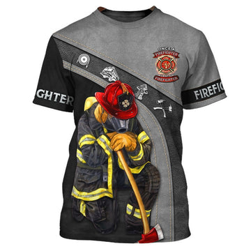 FUNSTUFFPRINT Firefighter Shirts Once A Firefighter Always A Firefighter 3D Shirt 3D T-shirt