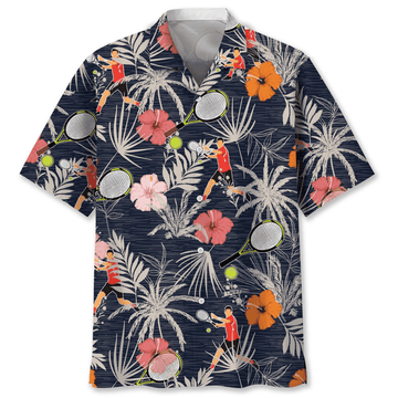 Tennis nature Hawaiian Shirt, Short Sleeve Summer Vacation Beach Shirts for men