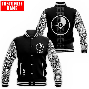 FUNSTUFFPRINT Customize Amazing Polynesian Yap 3D Baseball Jacket