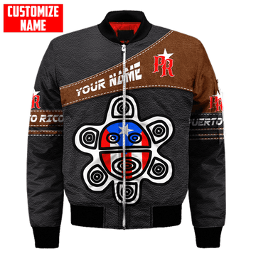 FUNSTUFFPRINT Customize Name Puerto Rico Bomber Jacket For Men And Women 3D Bomber Jacket