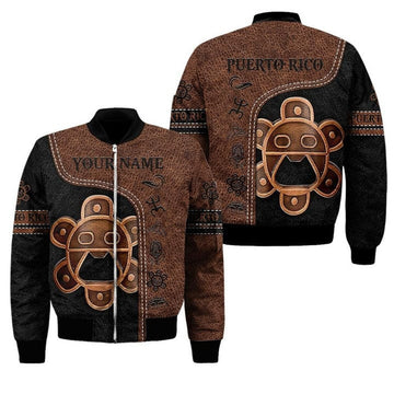 FUNSTUFFPRINT Customize Name Puerto Rico Bomber Jacket For Men And Women 3D Bomber Jacket