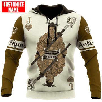 FUNSTUFFPRINT Personalized New Zealand Maori Jack Card 3D Hoodie and Zip Hoodie