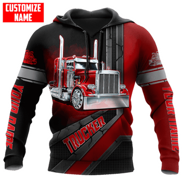 FUNSTUFFPRINT- Personalized Trucker 3D Hoodie and Zip Hoodie