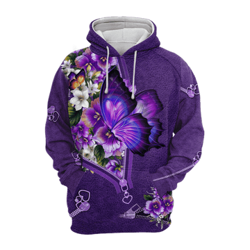 FUNSTUFFPRINT - Butterfly Combo Hoodie 3D Hoodie and Zip Hoodie