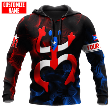 FUNSTUFFPRINT Personalized Puerto Rico Coqui Frog Lightning 3D Hoodie and Zip Hoodie