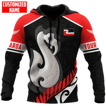 FUNSTUFFPRINT Personalized New Zealand Maori Aotearoa Fish Hook Manaia D Unisex 3D Hoodie and Zip Hoodie