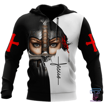 FUNSTUFFPRINT CHILD OF GOD A WOMAN OF FAITH A WARRIOR OF CHRIST JESUS 3D Hoodie and Zip Hoodie