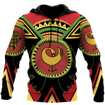 FUNSTUFFPRINT African Adinkra Sankofa 3D Hoodie and Zip Hoodie
