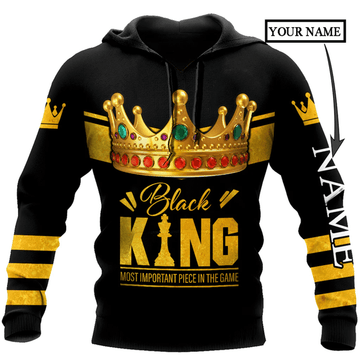 FUNSTUFFPRINT African Culture Custom Name Black King Unisex 3D Hoodie and Zip Hoodie