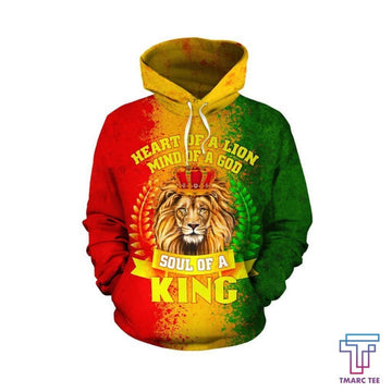 FUNSTUFFPRINT African Hoodie - Africa Soul Of A King 3D Hoodie and Zip Hoodie