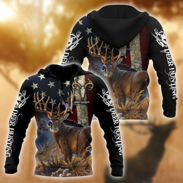 FUNSTUFFPRINT -All Over Printed Deer Hunting 3D Hoodie and Zip Hoodie