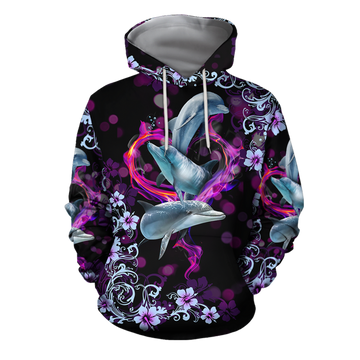 FUNSTUFFPRINT All Over Printed Dolphin 3D Hoodie and Zip Hoodie