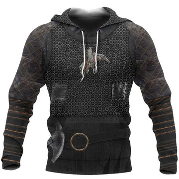 FUNSTUFFPRINT Printed Vikings New Raven Armour 3D Hoodie and Zip Hoodie