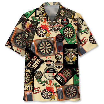 Darts Vintage Hawaiian Shirt, Darts team Hawaiian shirt for men, Gift for Darts player