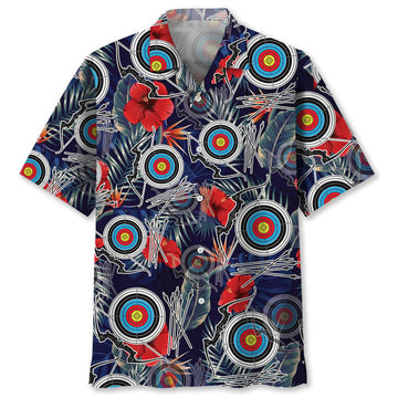 Archery tropical Hawaiian Shirt, Archery team Hawaiian shirt for men, Gift for Archery player