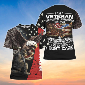 I Am Veteran I Love Freedom I Wrote Dogtags I Have 3D Shirt