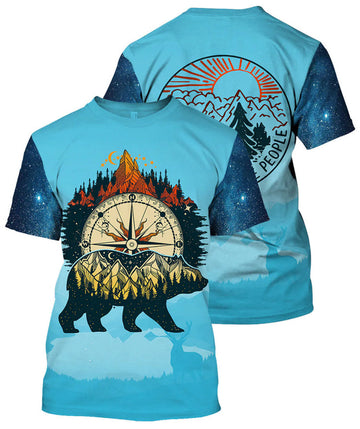 Bear Camping 3D All Over Printed Shirt, Cute Bear Zip Up Hoodie Men Women, Family Camping Tshirt