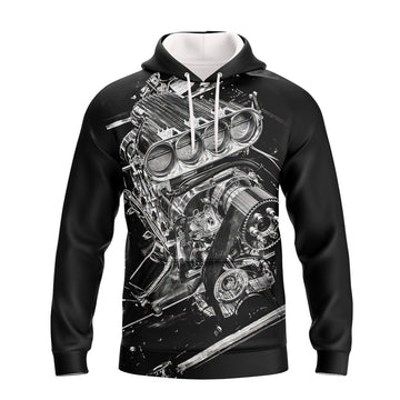 FUNSTUFFPRINT Hot Rod Engine 3D Hoodie and Zip Hoodie