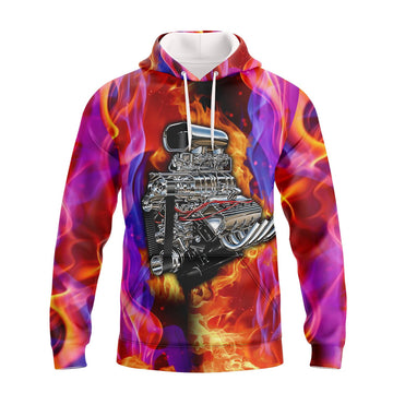 FUNSTUFFPRINT Hot Rod Engine 3D Hoodie and Zip Hoodie