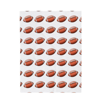 FUNSTUFFPRINT White Footballs Velveteen Plush Blanket