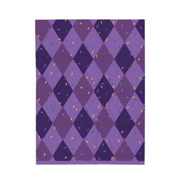 FUNSTUFFPRINT Mardi Gras Velveteen Plush Blanket