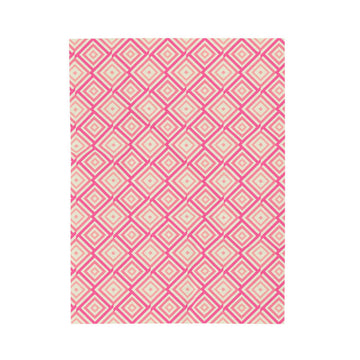FUNSTUFFPRINT Pink Diamonds Velveteen Plush Blanket