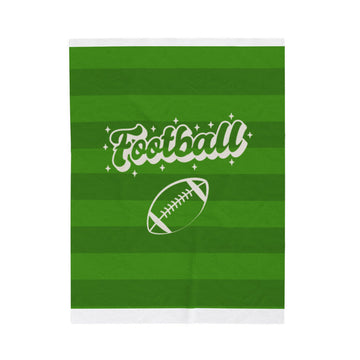 FUNSTUFFPRINT Football Field Velveteen Plush Blanket